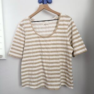 Harly Jae XL Tee Stripe‎ Oatmeal Stripe Neutral Minimal Classic Cotton